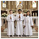 Altar server/Communion alb in white polyester and cotton fabric s2