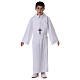 Altar server/Communion alb in white polyester and cotton fabric s8