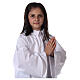 Altar server/Communion alb in white polyester and cotton fabric s2