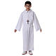 Altar server/Communion alb in white polyester and cotton fabric s7