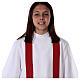 First communion alb decorated with red edges s3