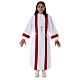 First communion alb decorated with red edges s5