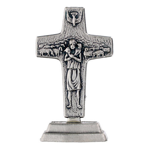 Chapelet marron et croix de Pape François 3