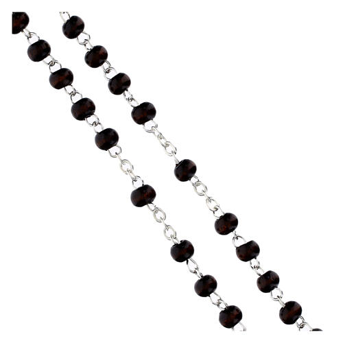 Chapelet marron et croix de Pape François 5