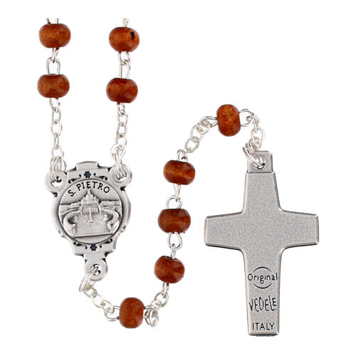 Rosario marrone e croce Papa Francesco 4