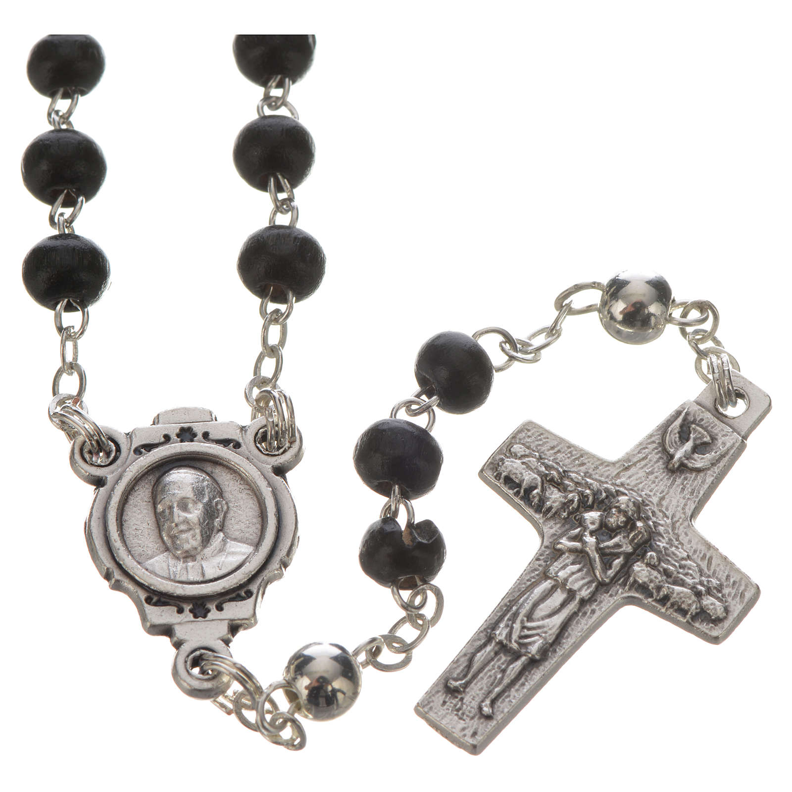 Black Rosary and cross, Pope Francis | online sales on HOLYART.co.uk