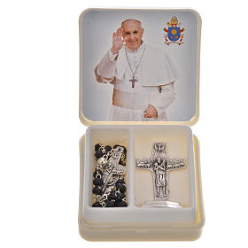 Terço preto e cruz Papa Francisco