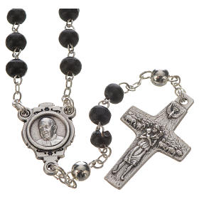 Terço preto e cruz Papa Francisco