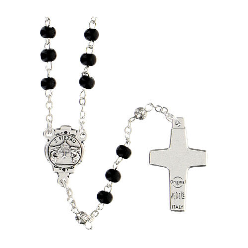 Black Rosary and cross, Pope Francis 5