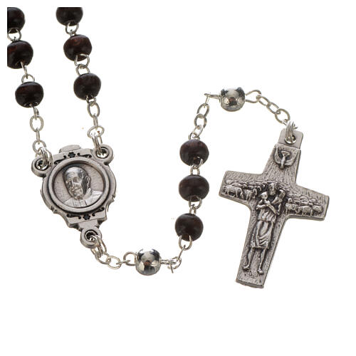 Pope Francis mahogany rosary and cross 2