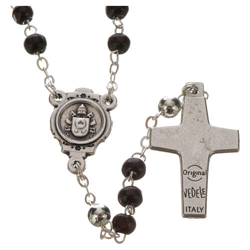 Pope Francis mahogany rosary and cross 4