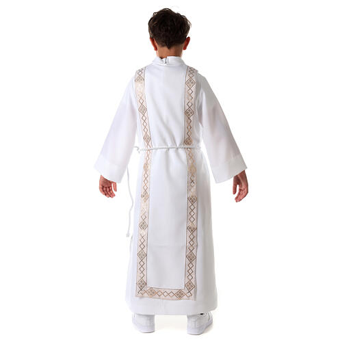 First Communion alb with embroidered cross, white 15