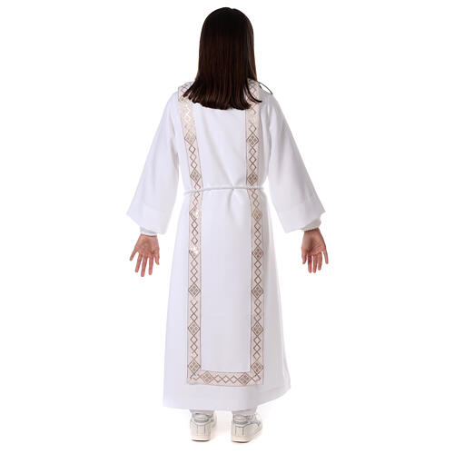 First Communion alb with embroidered cross, white 16