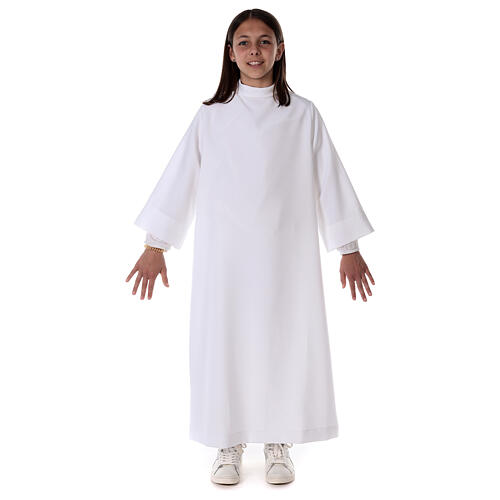 First Communion alb with embroidered cross, white 10
