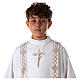 First Communion alb with embroidered cross, white s4