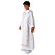 First Communion alb with embroidered cross, white s12