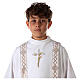 First Communion alb with embroidered cross, white s7