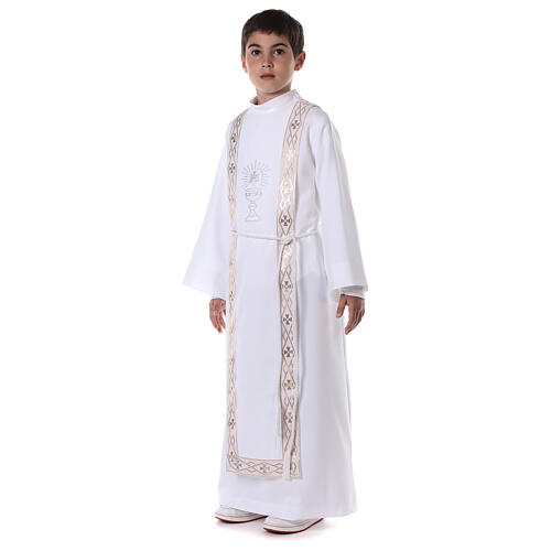 First Communion alb with rhinestone on orphrey, white 7