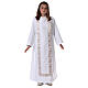 First Communion alb with rhinestone on orphrey, white s5
