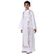 First Communion alb with rhinestone on orphrey, white s7