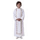 Aube Première Communion blanc scapulaire passementerie strass s1