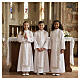 Aube Première Communion blanc scapulaire passementerie strass s2