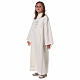 Erstkommunionalbe in der Farbe elfenbein Skapulier mit Satin-Schrägband und Strass-Steinen s6