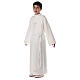 First Communion alb with satin sidelong and rhinestone, ivory s4