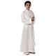 First Communion alb with satin sidelong and rhinestone, ivory s6