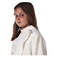 First Communion alb with satin sidelong and rhinestone, ivory s9