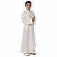 First Communion alb with satin sidelong and rhinestone, ivory s7