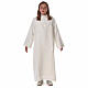 Aube Première Communion ivoire scapulaire biais en satin et strass s1