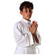 First Communion alb with pleats and braided border on hem and sleeves s6