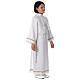 First Communion alb with pleats and braided border on hem and sleeves s7