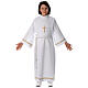 First Communion alb with pleats and braided border on hem and sleeves s7