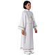 First Communion alb with pleats and braided border on hem and sleeves s9