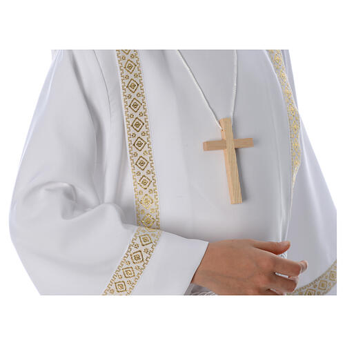 Aube Première Communion plis bord doré avant et arrière 4