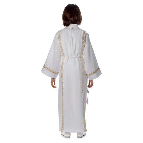 Holy Communion alb with pleats on back and front and braided border 7