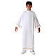 First Communion Alb with pleated and braided border on hem and sleeves s1