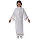 First Communion Alb with pleated and braided border on hem and sleeves s10