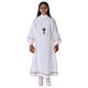 First Communion alb with braided border on hem and sleeves s3