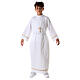 First Communion alb with braided border on hem and sleeves s4