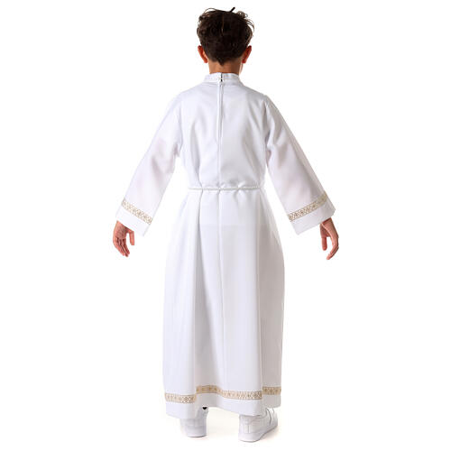 First Holy Communion Alb with braided border on hem and sleeves 12