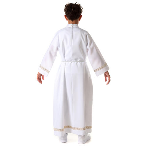 First Holy Communion Alb with braided border on hem and sleeves 10