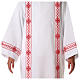First Holy Communion Alb, pleated with red braided border and rhombuses on front and back s7