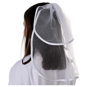 Communion veil in tulle with comb