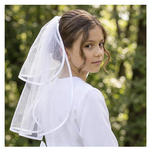 Communion veil in tulle with comb 3