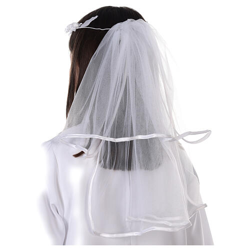 Communion veil in tulle with crown 5