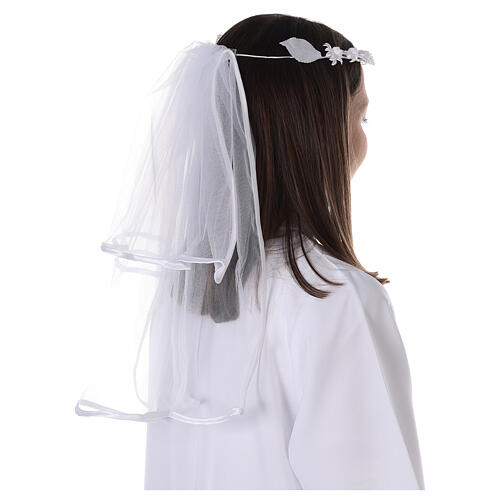 Communion veil in tulle with crown 7
