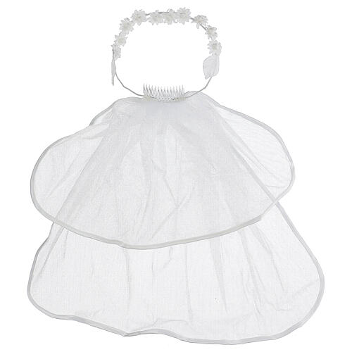 Communion veil in tulle with crown 8